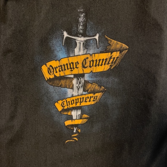 ‼️CLEARANCE‼️Mens Vintage Orange County Chopper Short Sleeve Button Up Shirt - Picture 7 of 11